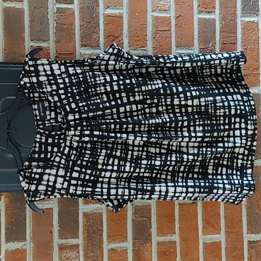 Grayson Black And Cream Sleeveless Top Size XL